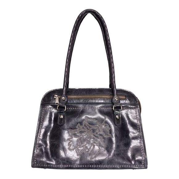 Patricia Nash Calvi Shoulder Bag Tote Studded Embellished Rose Navy Blue Leather - Picture 1 of 15